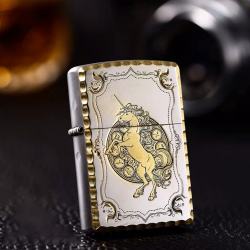 Bật Lửa Zippo Phiên Bản Hàn Quốc Khắc Họa Tiết Kỳ Lân - Mã SP: ZPC2465