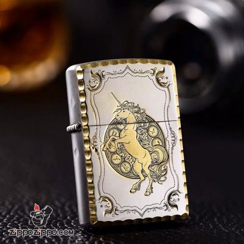 Bật Lửa Zippo Phiên Bản Hàn Quốc Khắc Họa Tiết Kỳ Lân