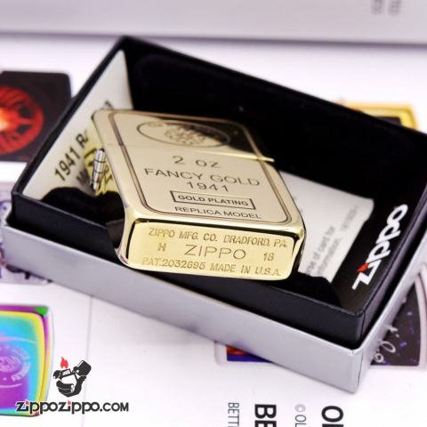 Bật Lửa Zippo Replica 1941 Chạm Khắc Gương Vàng