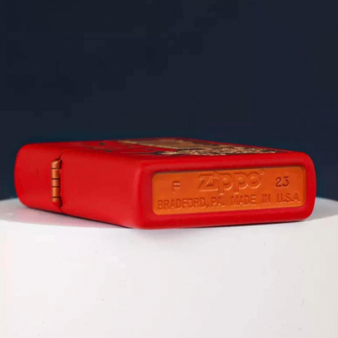 Bật Lửa Zippo Rồng 2024 Sơn Tĩnh Điện Màu Đỏ - Logo Zippo SKU 48769