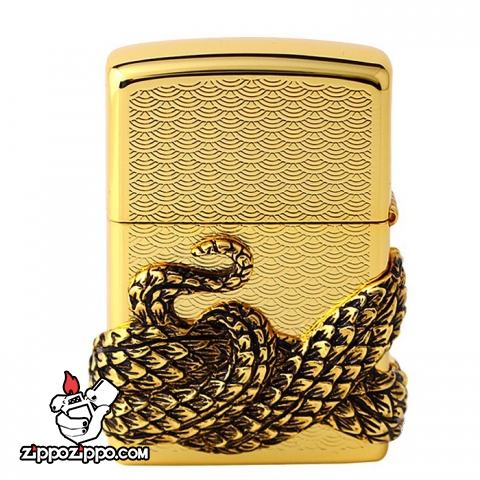 Bật lửa Zippo vàng bao phủ Thanh xà quấn quanh