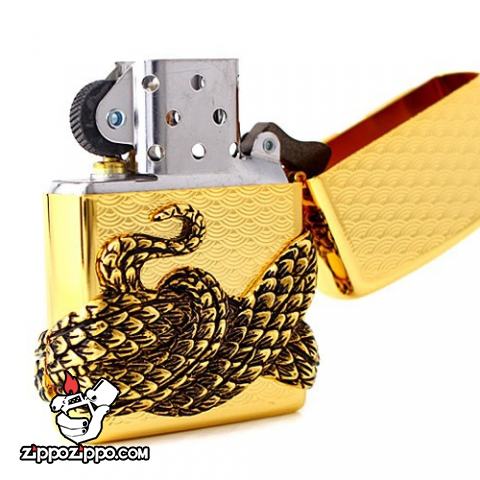 Bật lửa Zippo vàng bao phủ Thanh xà quấn quanh