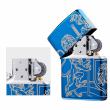 Bật Lửa Zippo Xanh Dương Khắc Biểu Tượng Sư Tử Trung Cổ