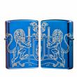 Bật Lửa Zippo Xanh Dương Khắc Biểu Tượng Sư Tử Trung Cổ