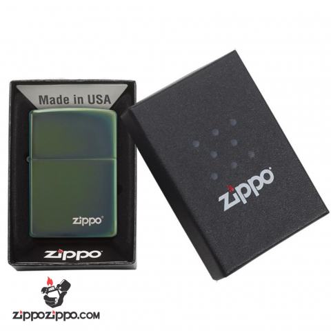 Bật Lửa Zippo Phủ Bóng Màu Xanh Lá - Logo Zippo SKU 28129ZL – Zippo Chameleon with Zippo Logo