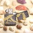 Bật Lửa Zippo Xuất Nhật Băng Đen Huy Hiệu Rồng Ba Chiều Mạ Vàng