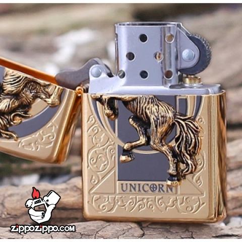 Bật lửa zippo xuất nhật chính hãng họa tiết  ngựa hoang dã Specials