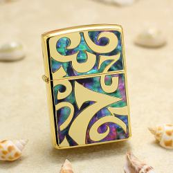 Bật Lửa Zippo Xuất Nhật Mạ Vàng Khảm Trai Các Con Số - Mã SP: ZPC3164