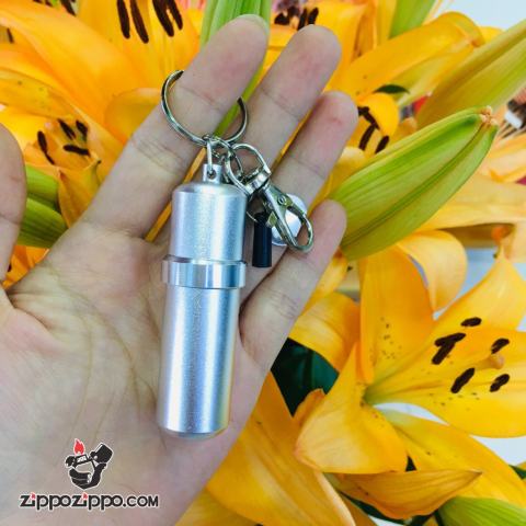 Bình đựng xăng xơ cua dành cho bật lửa zippo màu bạc
