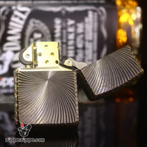 Zippo chính hãng khắc không gian 3 chiều Mạ Vàng bản Amor Ver 11