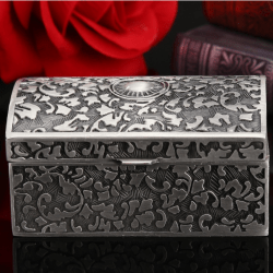Rương đựng Zippo chạm khắc tinh xảo mạ bạc cổ Ver 1 - Mã SP: ZPC2394