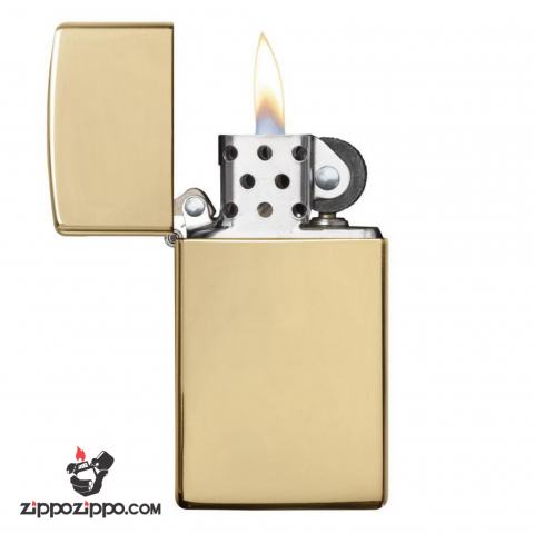 Bật Lửa Zippo Bản Nhỏ Đồng Vàng Trơn Bóng - SKU 1654B – Zippo Slim High Polish Brass