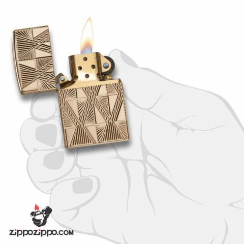 Zippo 29671 – Zippo Luxury Diamond Design High Polish Gold Plate