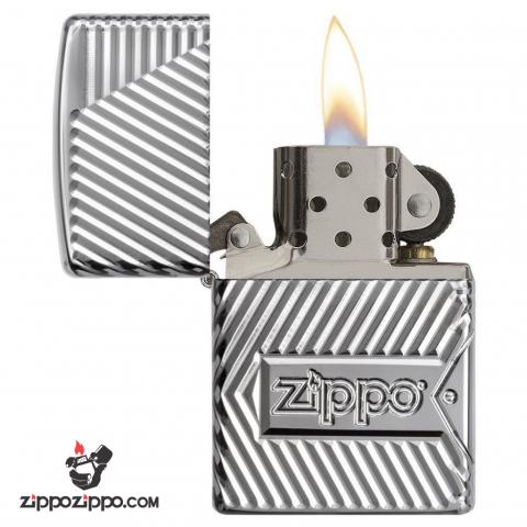 Zippo 29672 – Zippo Armor Multicut Bolts and Flame High Polish Chrome