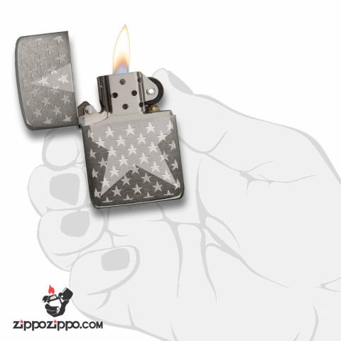 Zippo 29680 – Zippo Stars Replica Engraved Stars Black Ice