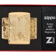 Zippo 46301 Hoa Văn Cỏ Bốn Lá Mạ Vàng MultiCut