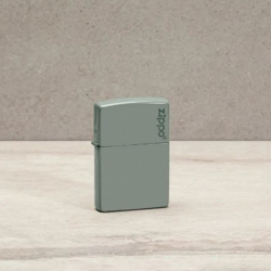 Bật Lửa Zippo Sơn Tĩnh Điện Màu Xanh Xám- Sku 49843ZL – Zippo Sage Green Zippo Logo - Mã SP: ZPC4018