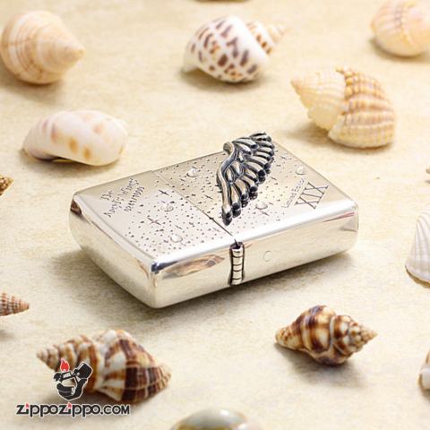 ZIPPO Angel's Wing's xuất hàn phiên bản màu bạc dòng Limited Edition XIX