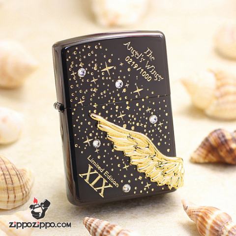 ZIPPO  Angel's Wing's xuất hàn phiên bản màu đen dòng Limited Edition XIX