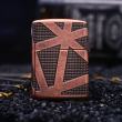 Zippo Armor đồng đỏ giả cổ khăc  hoa văn hình học không gian bao quanh lên 4 mặt
