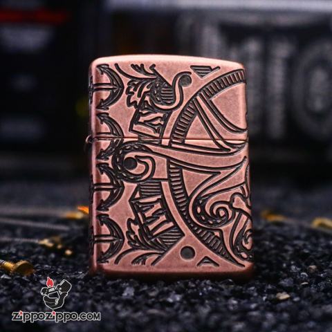 Zippo Armor khắc cao cấp 360  biểu tượng liên quan đến hàng hải  bao quanh cả 4 mặt