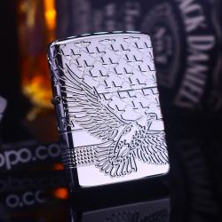 Zippo Armor khắc cao cấp 360 độ hình ảnh lá cờ Mỹ và đại bàng - Mã SP: ZPC2401