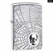 Zippo Armor khắc đa chiều hình ảnh mạng nhện đính kèm viên pha lê Swarovski SKULL