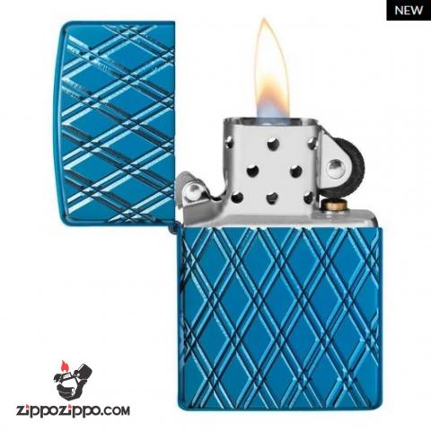 Zippo Armor khắc MultiCut hình ảnh chuỗi kim cương xanh