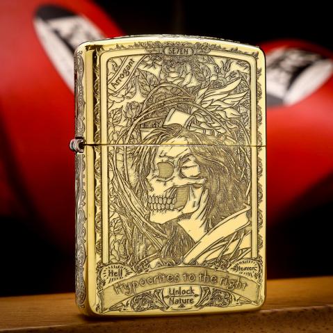 zippo armor khắc vua đầu lâu