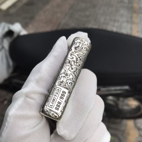 Zippo Bạc Nguyên Khối khắc Rồng sâu bản Limited Armor