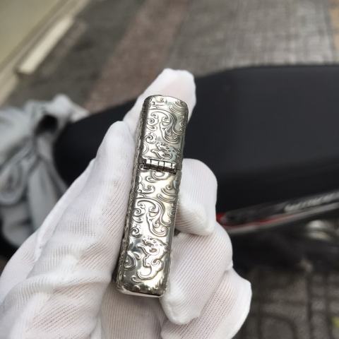 Zippo Bạc Nguyên Khối khắc Rồng sâu bản Limited Armor
