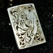 Zippo bạc xước khắc họa tiết cô gái