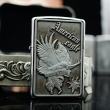 Zippo bạc xước ốp nổi American Eagle Ver 2