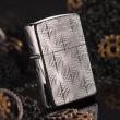 Zippo Chính Hãng Bạc Họa Tiết Kẻ Nổi 3D