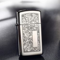Bật Lửa Zippo Bản Nhỏ Chrome Hoa Văn Ý- Zippo Sku 1652 – Zippo Slim Venetian High Polish Chrome - Mã SP: ZPC1306