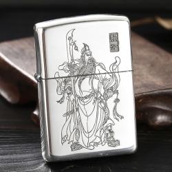Zippo Chính Hãng Bạc Khối 925 Khắc Quan Vân Trường - Mã SP: ZPC1191