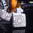 Zippo Chính Hãng Bạc Khối Khắc Vòm Hoa Mẫu Đơn Xung Quanh Phiên Bản Giới Hạn