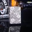 Zippo Chính Hãng Bạc Khối Khắc Vòm Hoa Mẫu Đơn Xung Quanh Phiên Bản Giới Hạn