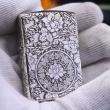 Zippo Chính Hãng Bạc Khối Khắc Vòm Hoa Mẫu Đơn Xung Quanh Phiên Bản Giới Hạn