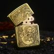 Zippo Chính Hãng Đồng Armor Khắc Tỳ Hưu Hoa Văn Đồng Xu Tinh Xảo Bản Khắc Siêu Sâu