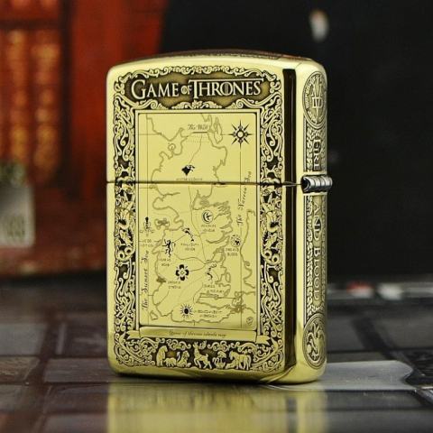 Zippo Chính Hãng Đồng Bóng Khắc  Game Of Thrones