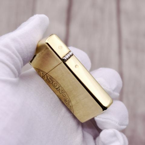 Zippo Chính Hãng Đồng Bóng Khắc Hình Đầu Lâu Harley Davidson Phiên Bản Hẹp Slim