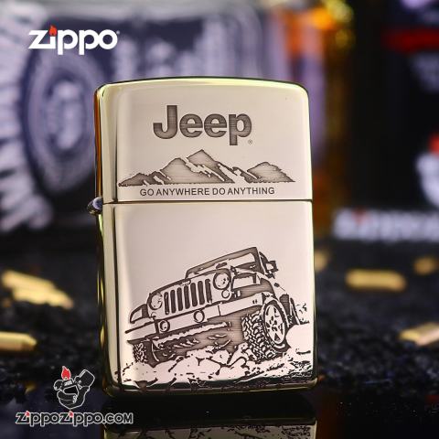 Zippo Chính Hãng Đồng Bóng Khắc Hình Xe Jeep Bản Amor  Giới Hạn 5000 mẫu