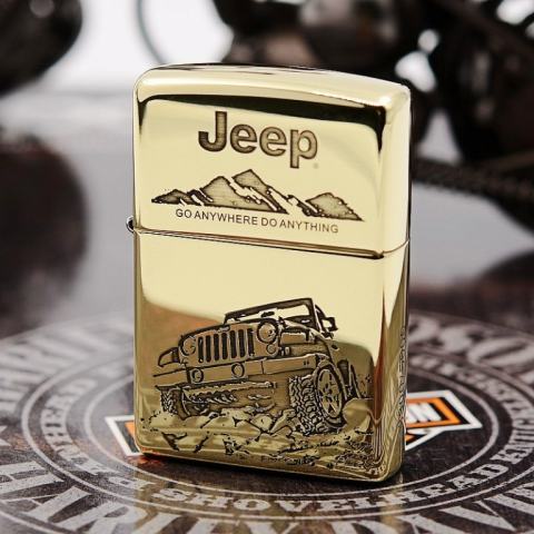 Zippo Chính Hãng Đồng Bóng Khắc Hình Xe Jeep Giới Hạn 5000 Mãu