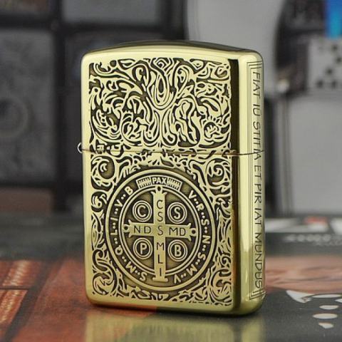 Zippo Chính Hãng Đồng Bóng Khắc Konstantin
