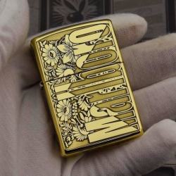 Zippo Chính Hãng Đồng Bóng Khắc Logo Marlboro Phiên Bản 254 - Mã SP: ZPC1171-254