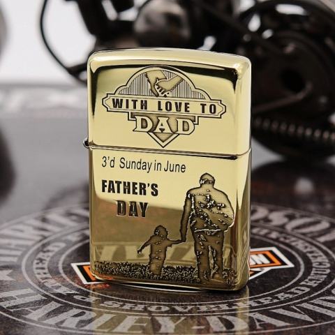 Zippo Chính Hãng Đồng Bóng Khắc Ngày Của Người Cha Vĩ Đại