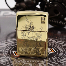 Zippo Chính Hãng Đồng Bóng Khắc Quan Công Bản armor - Mã SP: ZPC1140-169