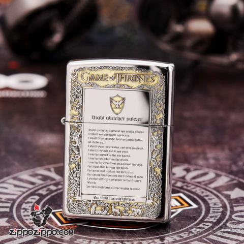 Zippo Chính Hãng Đồng Bóng Khắc Trò Chơi Game Of Thrones Phiên Bản chorem