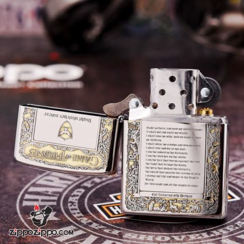 Zippo Chính Hãng Đồng Bóng Khắc Trò Chơi Game Of Thrones Phiên Bản chorem